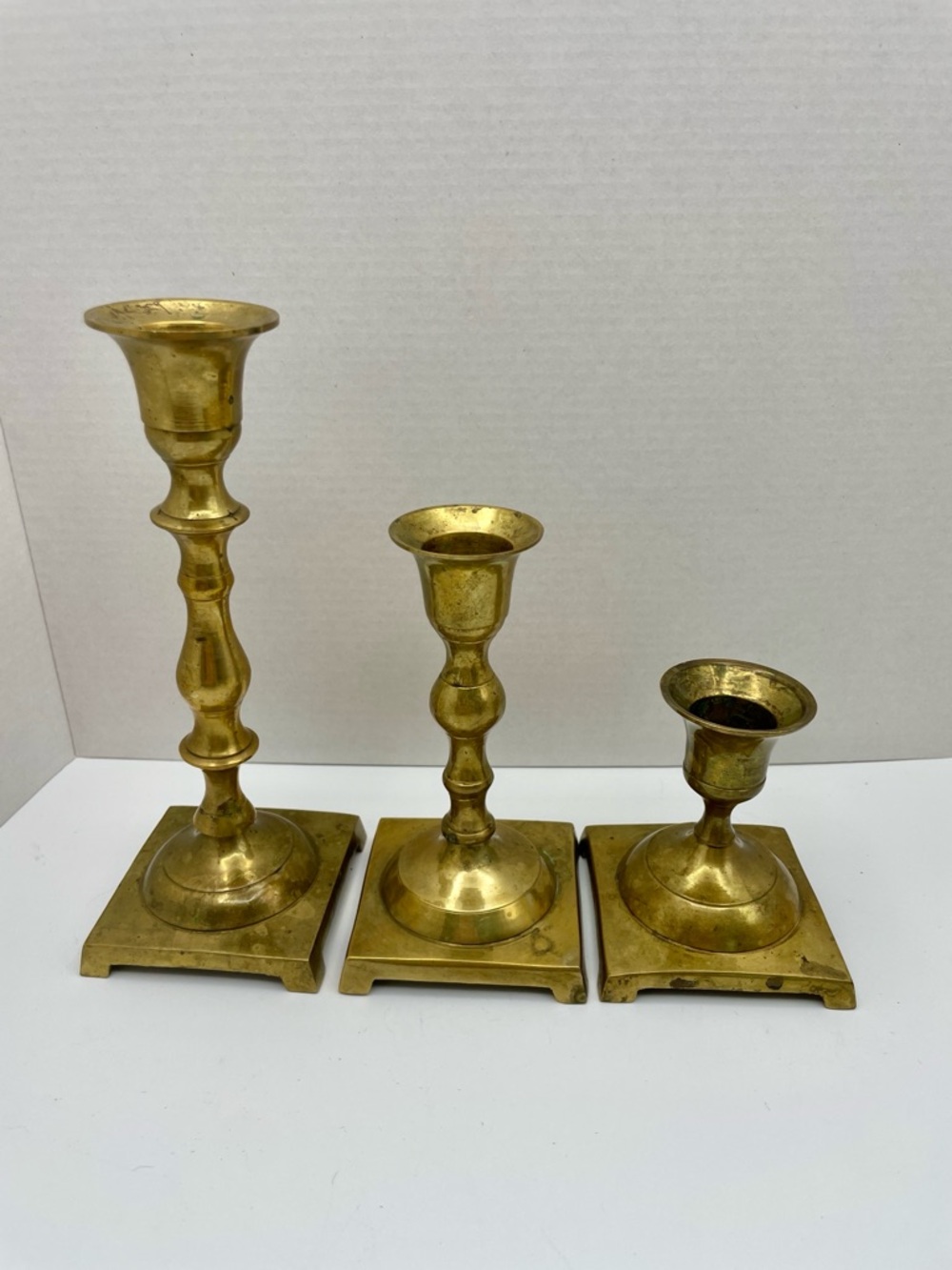 Brass Candlestick Set - Vintage Brass/Gold Home Accents - Picture 13 of 16